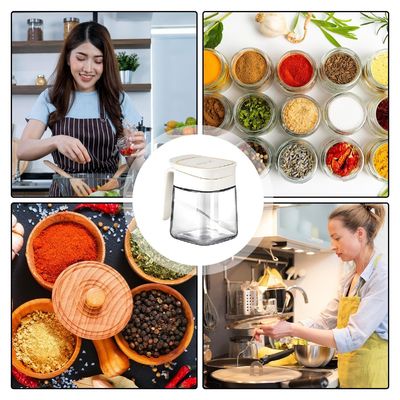 ‎10.9 Ounces Salt Sugar Pepper Spice Storage Containers Glass Seasoning Jar Set Leakproof
