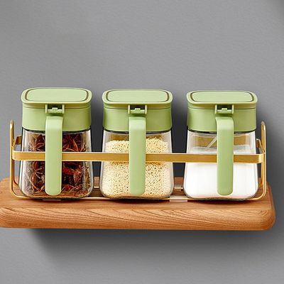 ‎10.9 Ounces Salt Sugar Pepper Spice Storage Containers Glass Seasoning Jar Set Leakproof