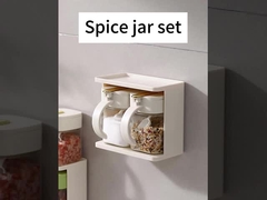 متينة 2 شبكات واضحة الموابل وعاءات حاوية زجاجية مجموعة مع مقبض وملعقة